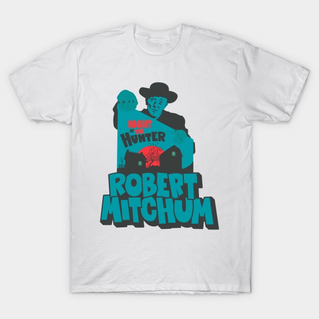 The Night of the Hunter: Robert Mitchum T-Shirt by Boogosh